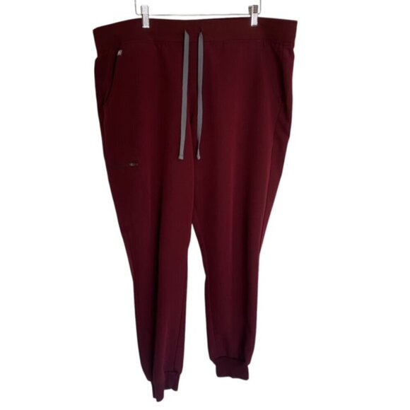 Figs Zamora Jogger Scrub Pants in Burgundy XXL - Picture 2 of 5